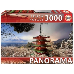 Educa 3000 db-os Panoráma puzzle - Chureito Pagoda, Mount Fuji (18013)