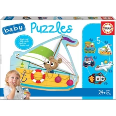 Educa 5 az 1-ben Baby sziluett puzzle (3,4,5 db-os) - Járművek 2 (18059)