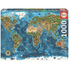 Educa - 1000 db-os puzzle - Világtérkép (19022)