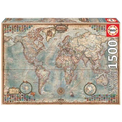Educa 1500 db-os puzzle - Politikai világtérkép (16005)