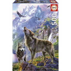 Educa 500 db-os puzzle - Farkas a sziklán (19548)