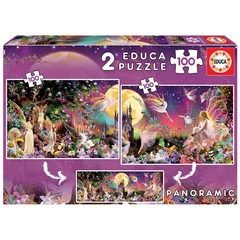 Educa 2 x 100 db-os Panoráma puzzle - Fantasy (19291)
