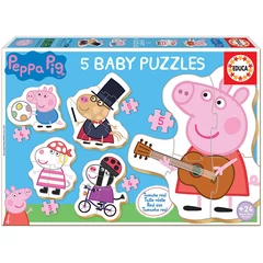 Educa 5 az 1-ben Baby sziluett puzzle (3,4,5 db-os) - Peppa malac (18589)