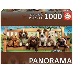 Educa 1000 db-os Panoráma puzzle - Kutyusok a padon (19038)
