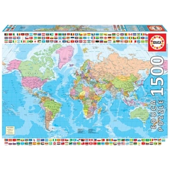 Educa 1500 db-os puzzle - Politikai világtérkép (18500)