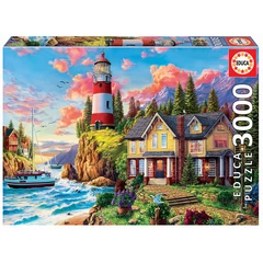 Educa 3000 db-os puzzle - Világítótorony az óceán mellett (18507)