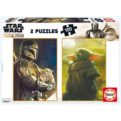 Educa 2 x 100 db-os puzzle - Star Wars The Mandalorian - Baby Yoda  (18872)