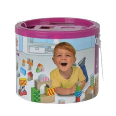 Eichhorn színes fa építőkocka szett 50 db-os (2226)