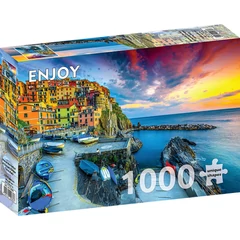 Enjoy 1000 db-os puzzle - Manarola Harbor at Sunset, Cinque Terre, Italy (2084)