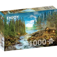 Enjoy 1000 db-os puzzle - A Log Cabin by the Rapids (1605)