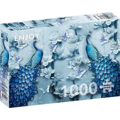 Enjoy 1000 db-os puzzle - Blue Peacocks (1623)