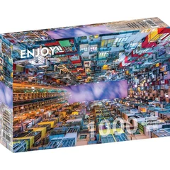 Enjoy 1000 db-os puzzle - Colorful Apartment Building, Hong Kong (1290)