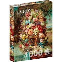 Enjoy 1000 db-os puzzle - Flowers Still Life with Blue Tit (1518)