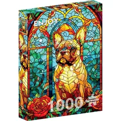 Enjoy 1000 db-os puzzle - French Bulldog Stained Glass (2312)