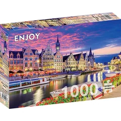 Enjoy 1000 db-os puzzle - Ghent at Twilight, Belgium (2097)
