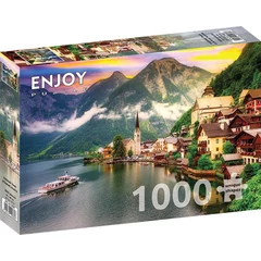 Enjoy 1000 db-os puzzle - Hallstatt Town at Sunset, Austria (2089)