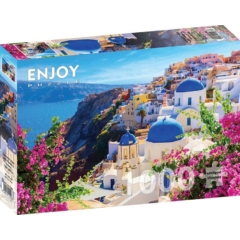 Enjoy 1000 db-os puzzle - Santorini View with Flowers, Greece (1083)