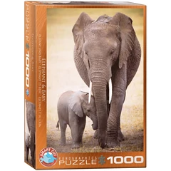 EuroGraphics 1000 db-os puzzle - Elephant &amp; Baby (6000-0270)