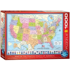 EuroGraphics 1000 db-os puzzle - Map of the USA - (6000-0788)