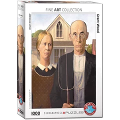 EuroGraphics 1000 db-os puzzle - American Gothic, Wood (6000-5479)