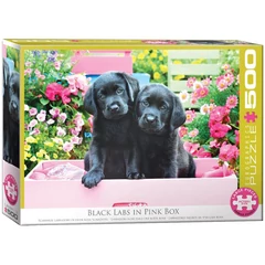 Eurographics 500 db-os puzzle - Black Labs in Pink Box (6500-5462)