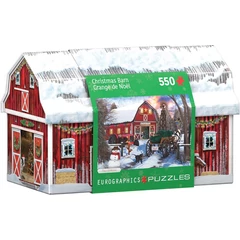 EuroGraphics 550 db-os puzzle fém dobozban - Christmas Barn (8551-5665)
