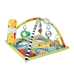 Mattel - Fisher-Price Esőerdős 3 az 1-ben zenélő játszószőnyeg zsiráfos pocakpárnával (HJW08)
