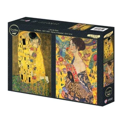 Grafika Art 2x500 db-os puzzle - L'Art de Klimt - Le Baiser, 1907-1908 - Dame à l'éventail, 1917-1918 (33775)