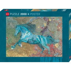 Heye 2000 db-os puzzle - Map Art - Horse (30092)