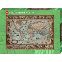 Heye 1500 db-os puzzle - Map Art - Willem Blaeu World (30109)