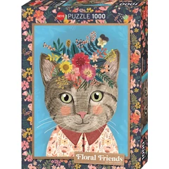 Heye 1000 db-os puzzle - Floral Friends - Pretty Feline (30000)