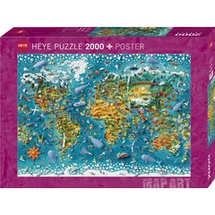 Heye 2000 db-os puzzle - Map Art - Miniature World (29983)