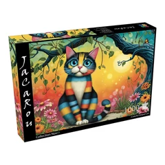 JaCaRou 1000 db-os puzzle - Colorful Striped Cat (JP-COST1000)