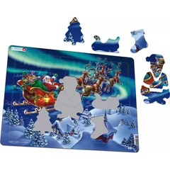 Larsen Maxi Puzzle 26 db-os - Mikulás és szánja az északi fényben