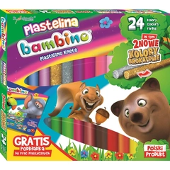 Bambino 24 színű gyurma - 2 db csillámos (001901)