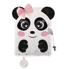 Pandás 3D szőrmés kulcsos napló - A5/96 lap