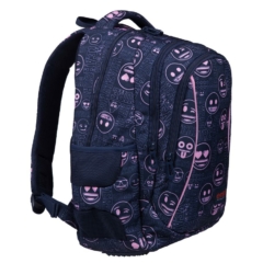 Emoji hátizsák, iskolatáska - 3 rekeszes - Pink (207419)