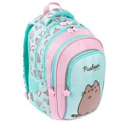 Pusheen cicás ergonomikus iskolatáska, hátizsák - 3 rekeszes - Mint (663178)