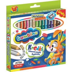 Bambino 18 db-os színes ceruza készlet hegyezővel