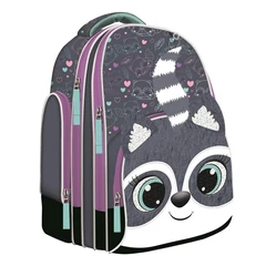 Bambino - Mosómedvés ergonomikus iskolatáska, hátizsák - 2 rekeszes - Racoon (663659)