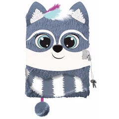 Bambino Premium 3D szőrmés kulcsos napló - A/5 - 96 lapos - Mosómedvés (669453)