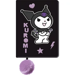 Kuromi kulcsos napló - A/5 - 96 lapos - fekete (693922)