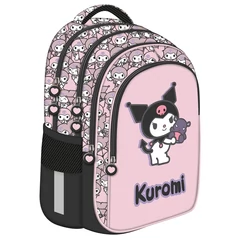 Kuromi Pink - ergonomikus iskolatáska, hátizsák - 4 rekeszes - rózsaszín (694158)