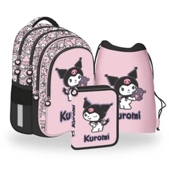 Kuromi Pink iskolatáska szett kihajtható tolltartóval (694158-1-szett)
