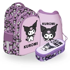 Kuromi Violet iskolatáska szett ovális tolltartóval (693700-3-szett)