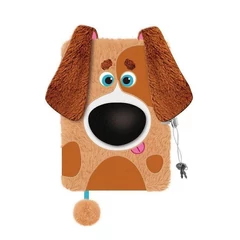 Kutyás 3D szőrmés kulcsos napló - A/5 - 96 lapos - Bernard (668975)