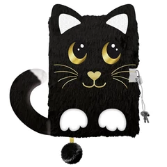 My little friend 3D szőrmés kulcsos napló - A/5 - 96 lapos - Night Cat (686856)