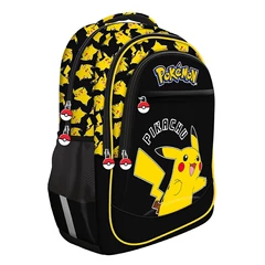 St. Right Pokemon ergonomikus iskolatáska, hátizsák - 2 rekeszes - Black (723701)