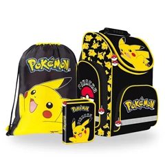 Pokemon ergonomikus iskolatáska szett kihajtható tolltartóval- Black (723732-3-szett)