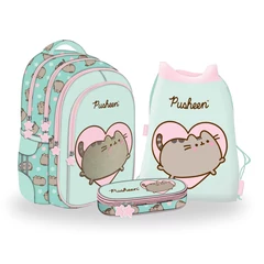 Pusheen cicás iskolatáska szett ovális tolltartóval - Mint Love (679445-1-szett)
